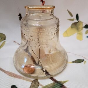 Vintage Glass Bell Jar with Gold Rim